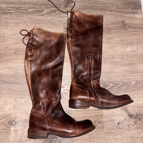 Bed Stu Shoes - Bed Stu Brown Leather Knee-High Boots